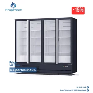 FR24E-X-M01 / Frigo vitrine 4 portes 2160L pour la conservation des boissons en Belgique