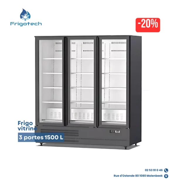 FR18E-X-M01 / Frigo vitrine à boissons professionnel 3 portes 1500 L en Belgique