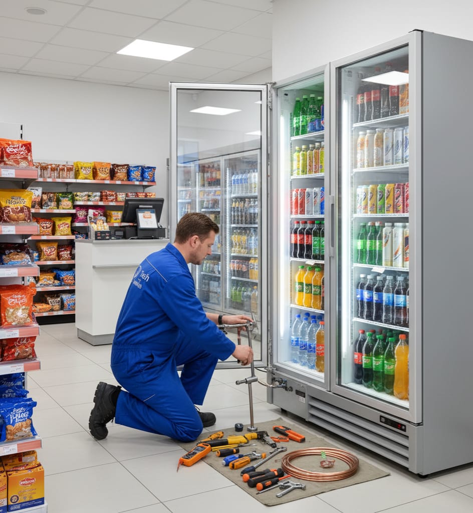 installation de vitrines à boissons réfrigérées à Bruxelles